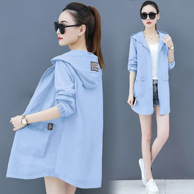 Mid-Length Hooded Sun Protection Clothing Uv Women'S Sun Protection Clothing