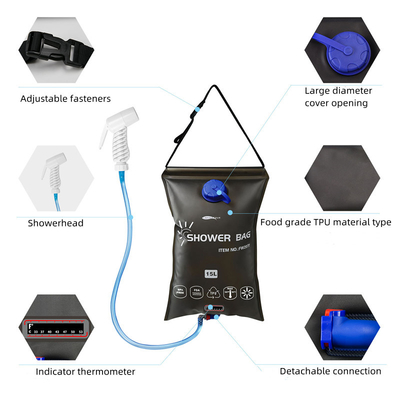 EVA Portable Solar Shower Bag 15L Lightweight For Hiking Fishing Camping