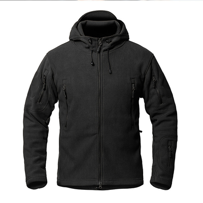 Zipper Rocker Fleece Military Winter Coat Plain Pattern Military Camouflage Jacket