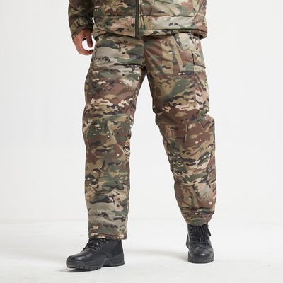 Polyester Fiber Winter Coat with Stand Collar Solid Colors Camouflage Zipper Closure